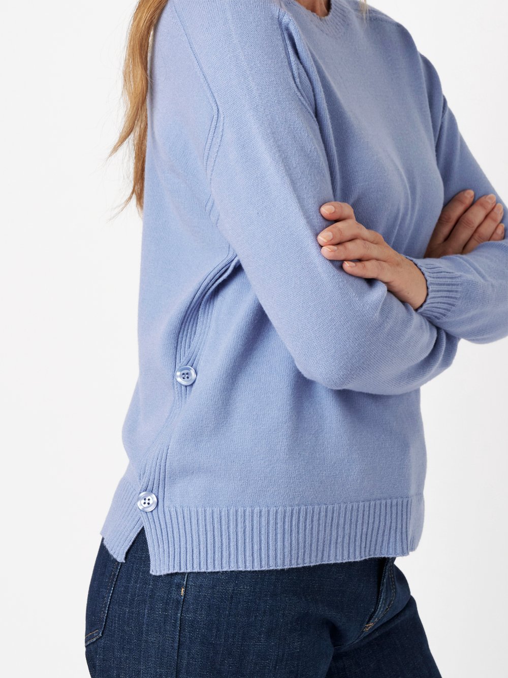 Pullover Ginette powder blue Detailansicht Pullover Ginette powder blue Detailansicht