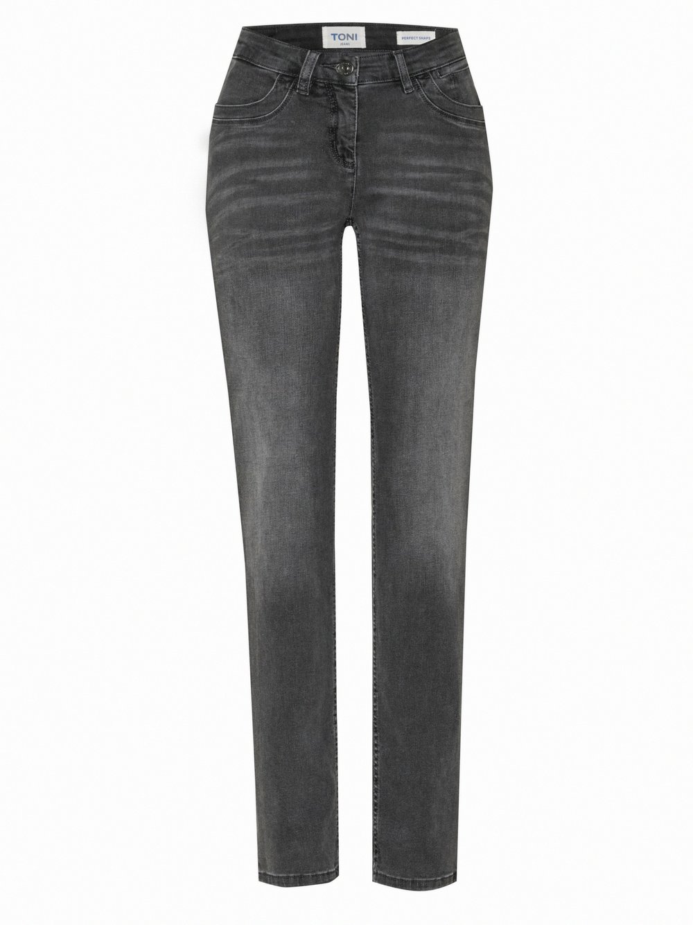 Damenjeans Perfect Shape in Grau, regular-Fit Jeans mit Shapingeffekt, freigestellte Produktansicht