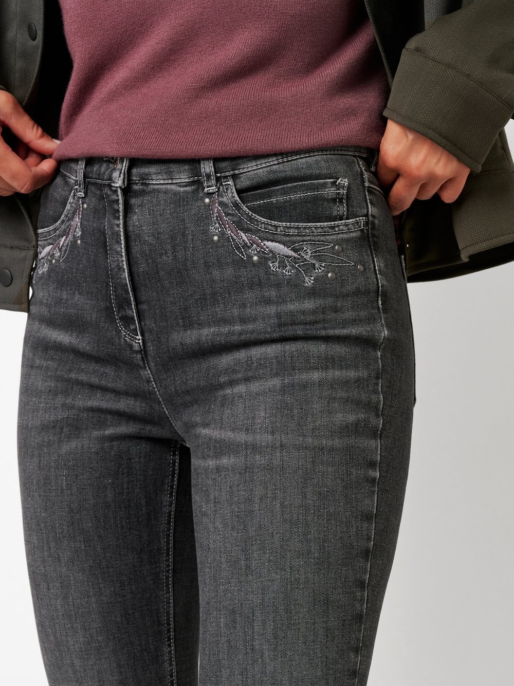 Jeans be loved anthra Detailansicht