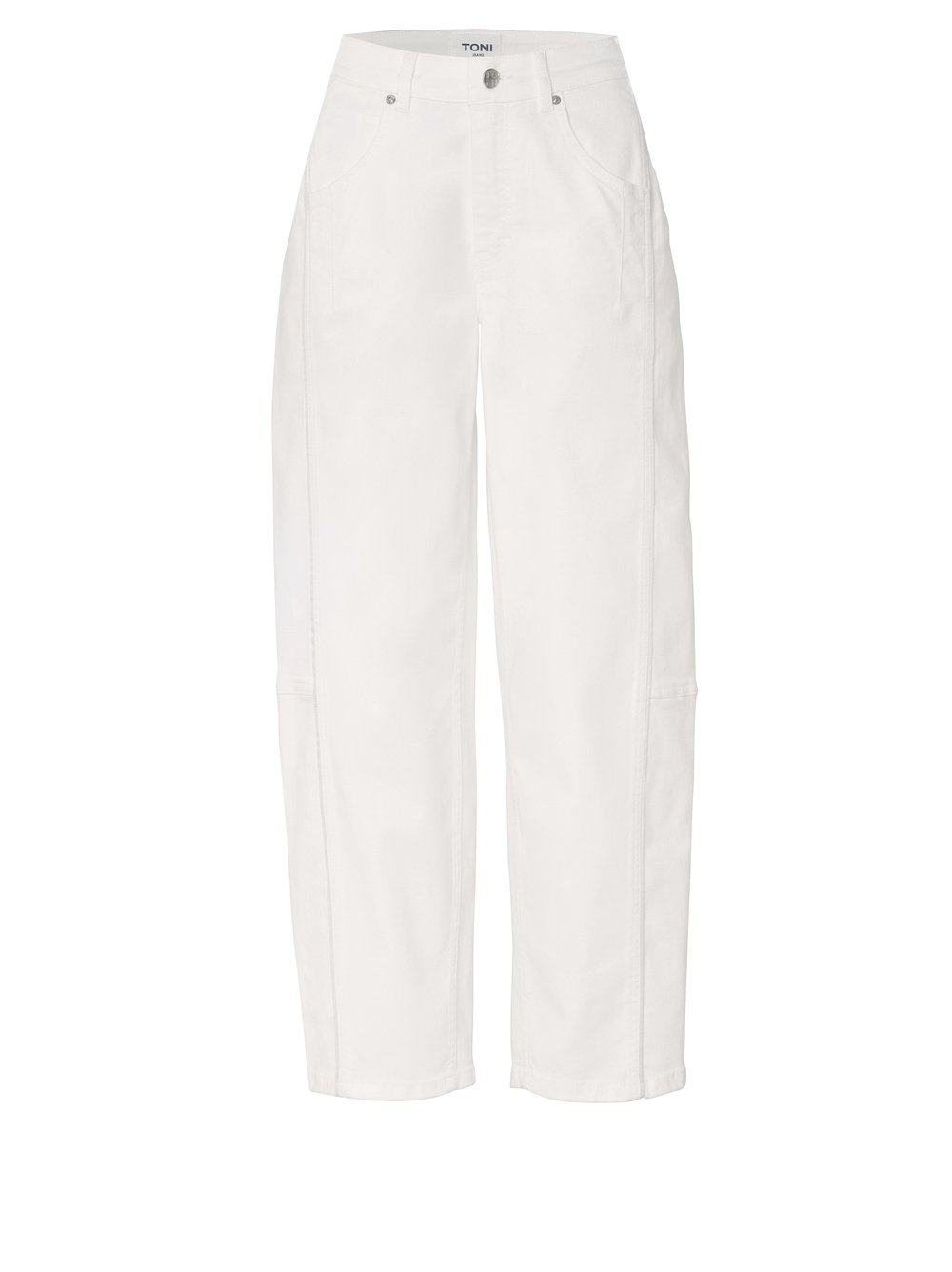 Damenjeans Liv Barrel in offwhite, Barrel-Fit Jeans mit doppelter Seitennaht, freigestellte Produktansicht