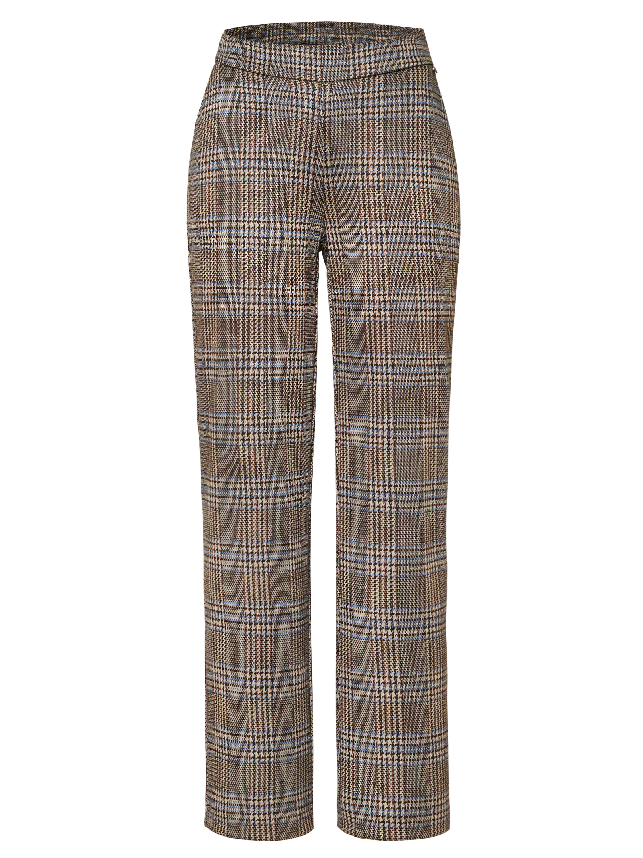 Damenhose Scarlet Wide in Braun, Weite Karohose, freigestellte Produktansicht