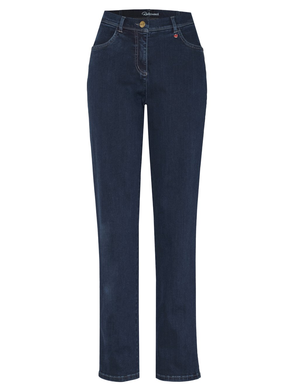 Damenjeans My Beauty in Dark Blue, basic-Jeans mit bequemer Oberschenkelweite, freigestellte Produktansicht