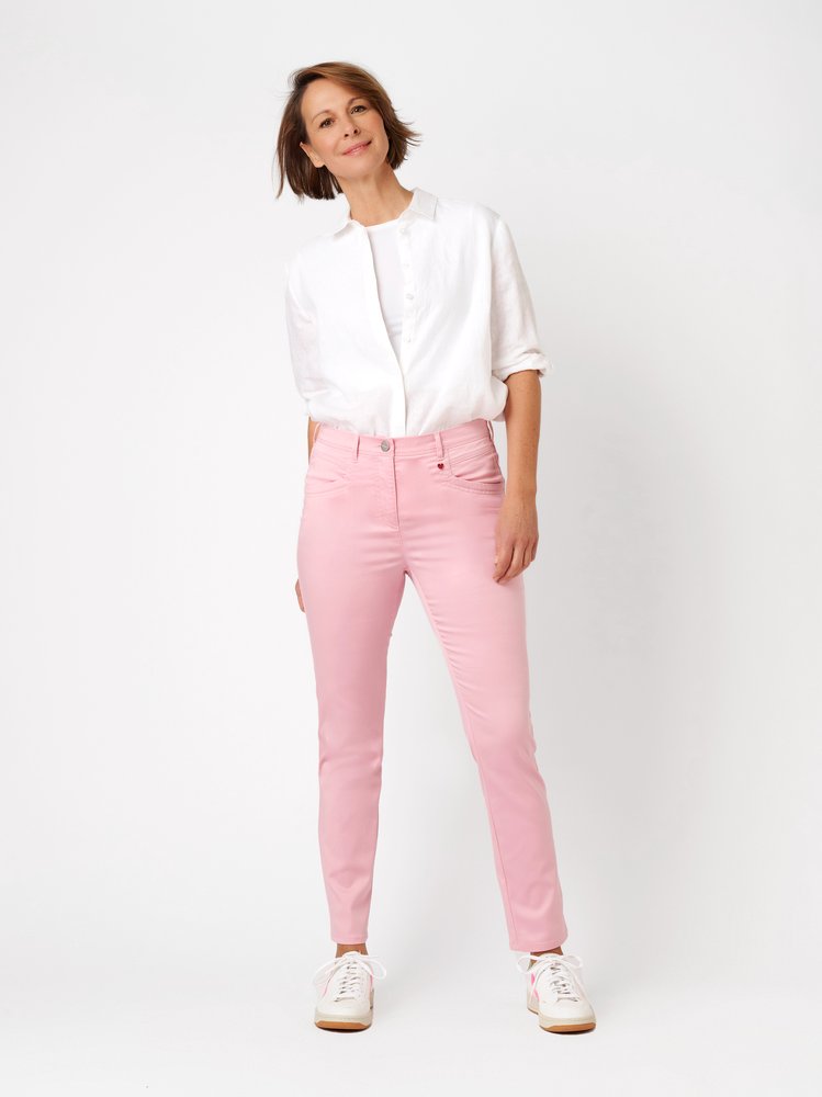 Womens trousers Meine beste Freundin 7/8 in rose, summery 7/8 pants, outfit view worn by model