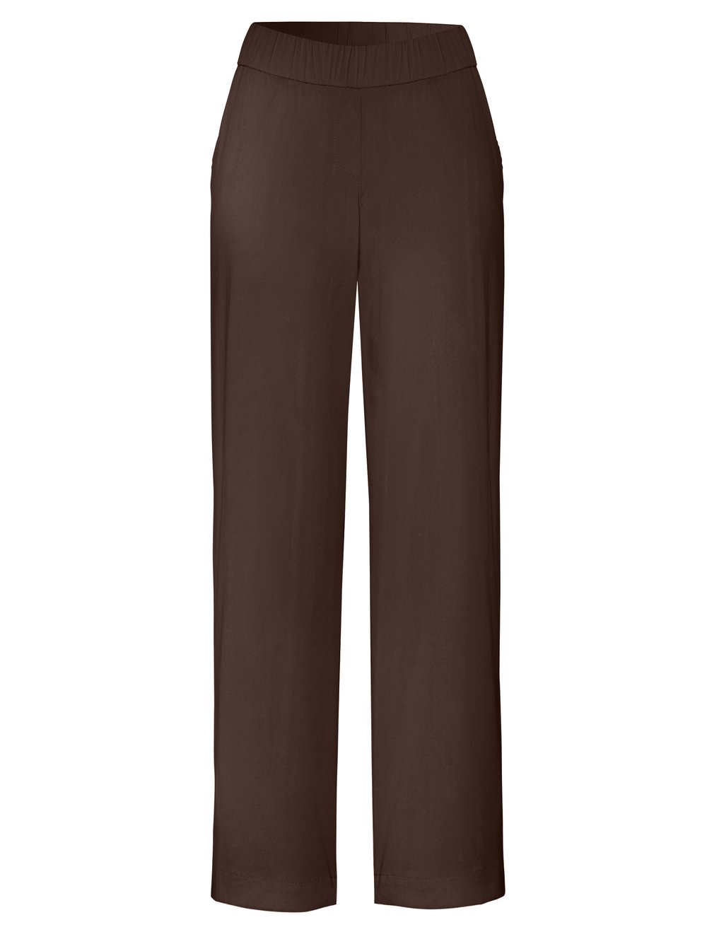 Damenhose Pia Wide in dark brown, Legere Sommerhose aus leichter Baumwolle, freigestellte Produktansicht
