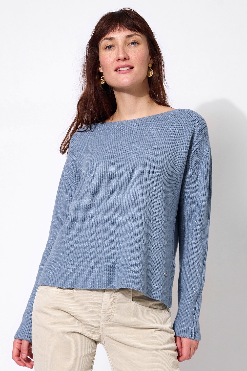 Feinstrick-Pullover mit Lurexgarn | Style »Gerry« mid blue