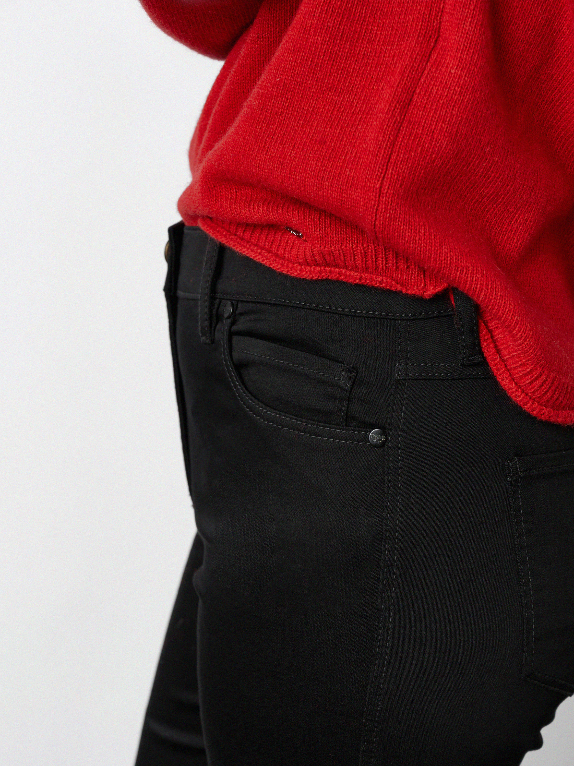 Damenhose Be Loved in black, High Waist Hose, Detailansicht