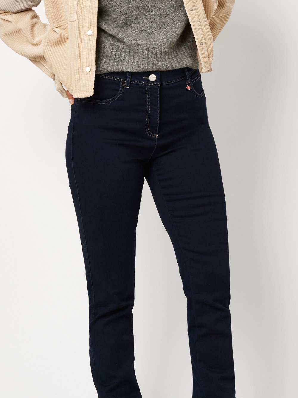 Damenjeans Meine beste Freundin in Marine, slim-Fit Jeans aus Thermodenim, zweite Detailansicht