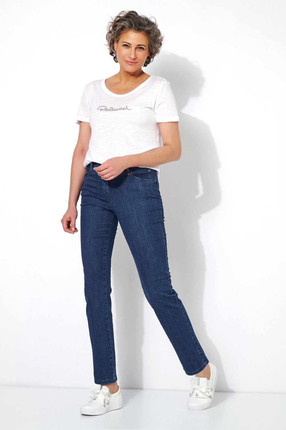 Leichte Slim-Fit Jeans | Style »Meine beste Freundin« Mittelblau