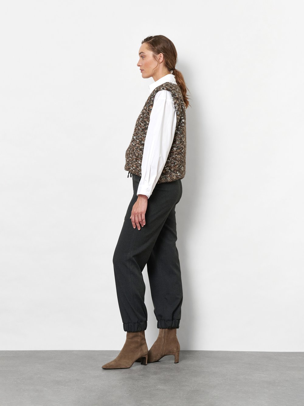 Moderne Jogpants aus Gabardine | Style »Sue Jogpants« Anthrazit