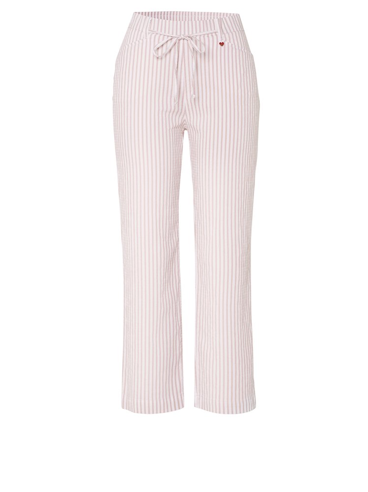 Womens trousers Scarlet Wide 3/4 in rose / white, relaxed 3/4-length trousers, product view