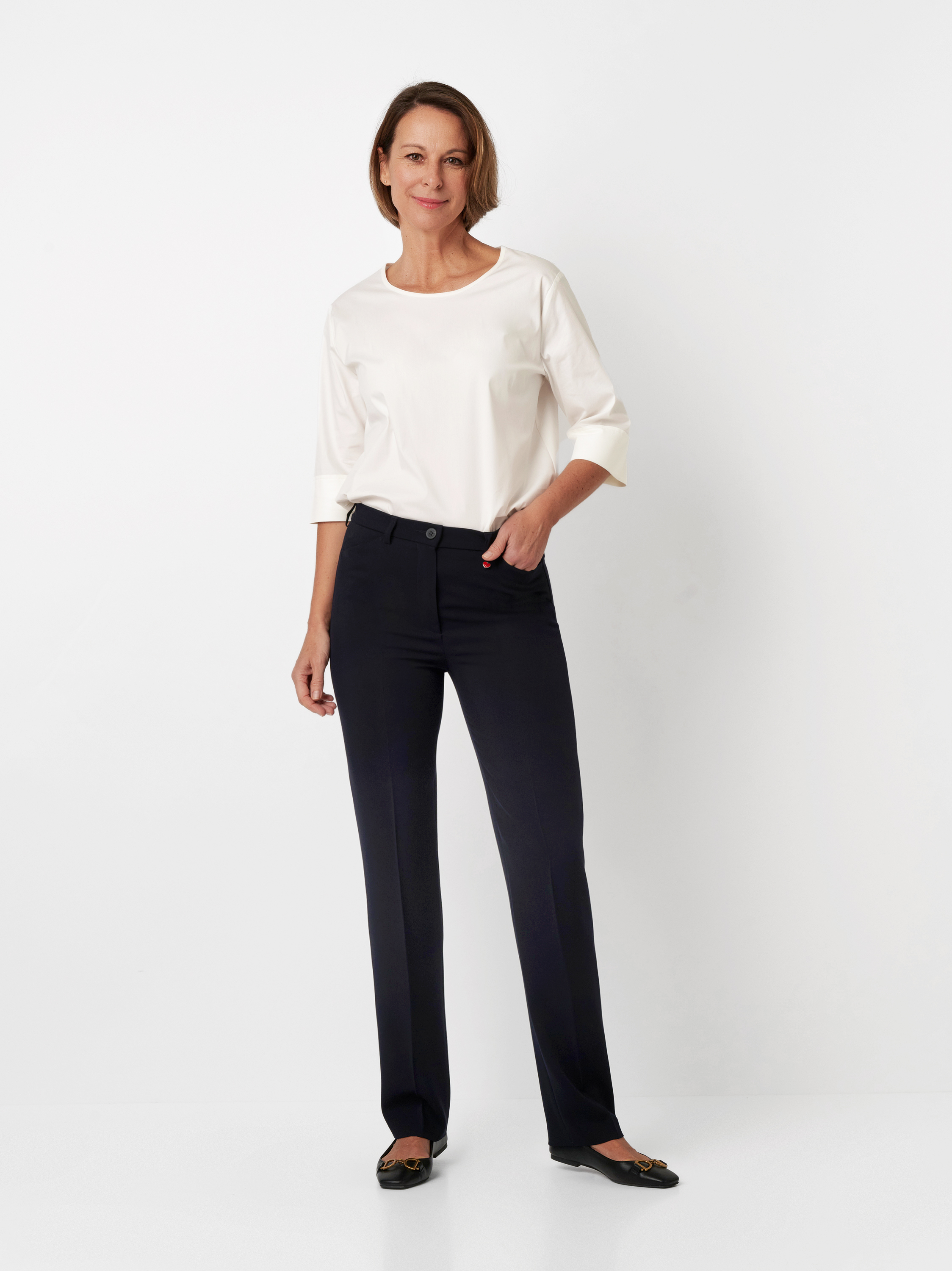 Classic, wrinkle-free trousers | Style »Steffi« navy