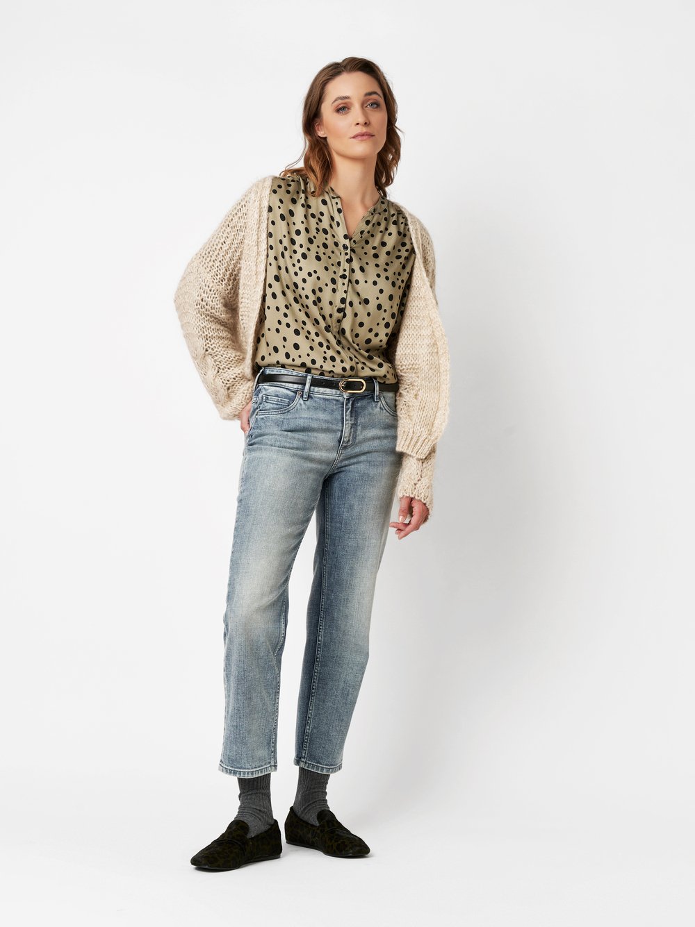 Verkürzte Straight-Fit Jeans | Style »Ella« vintage blue