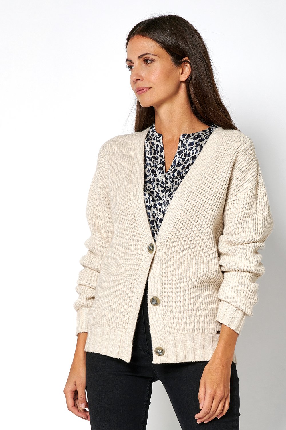 Knitted cardigan | Style »Goldie« light beige