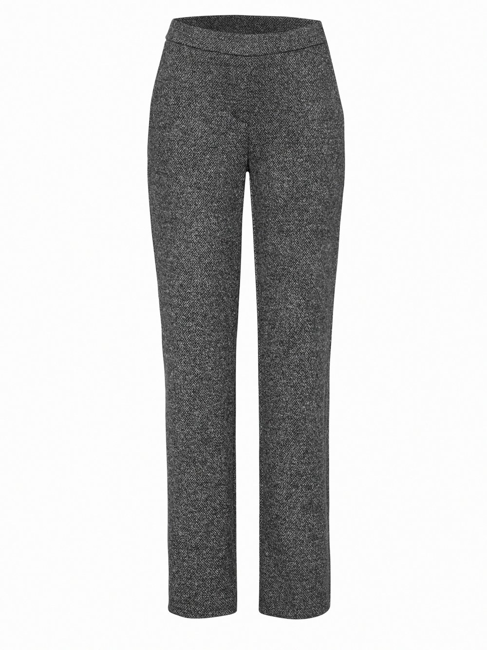Womens trousers Jenny Wide in Anthracite, wide leg trousers in a melange look, product view