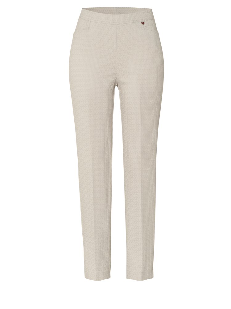 Womens trousers Alice Slim 7/8 in sand, 7/8 trousers made of structured jacquard, product view
