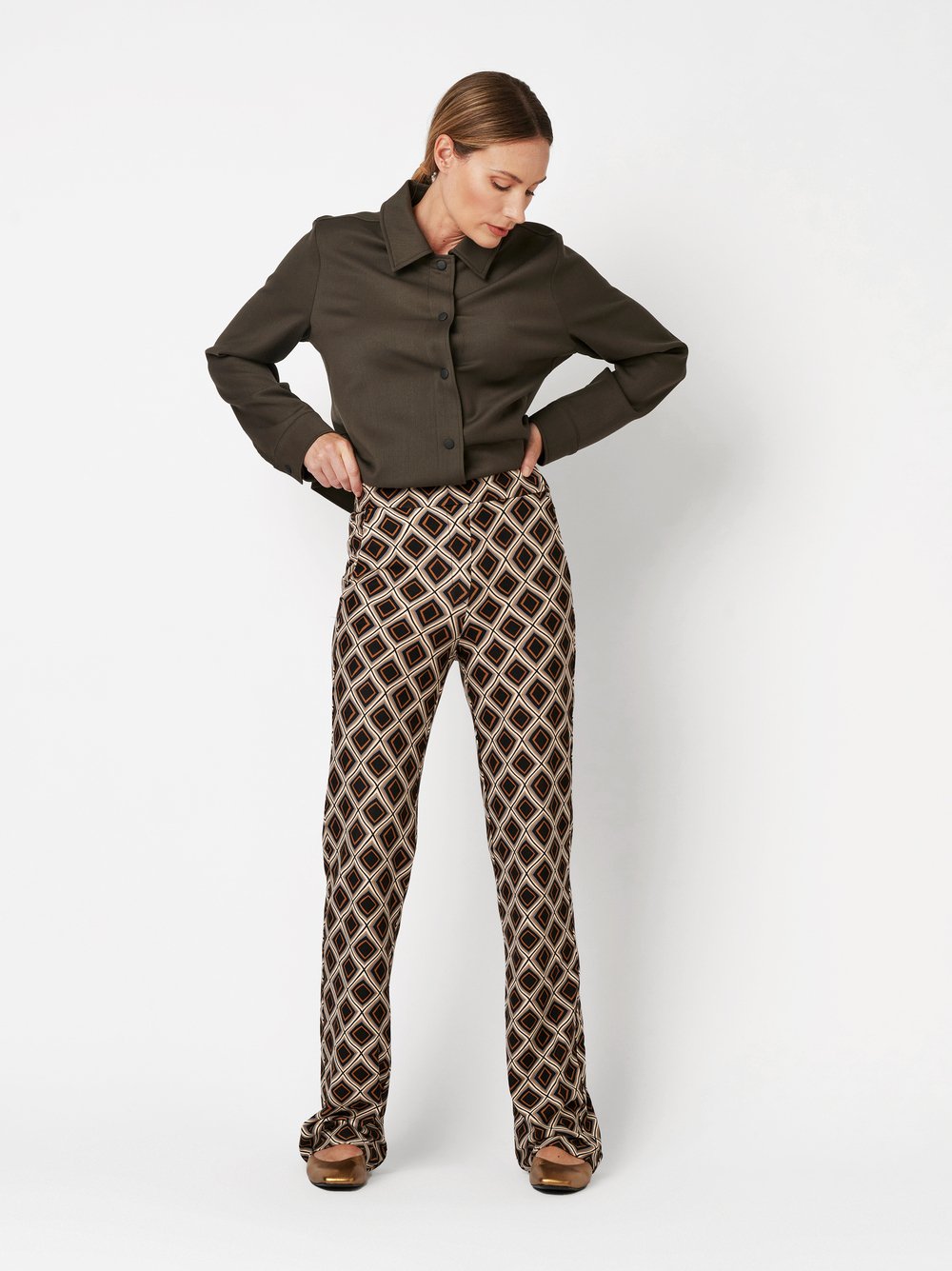 Flared mit Retromuster | Style »Jenny« multicolour