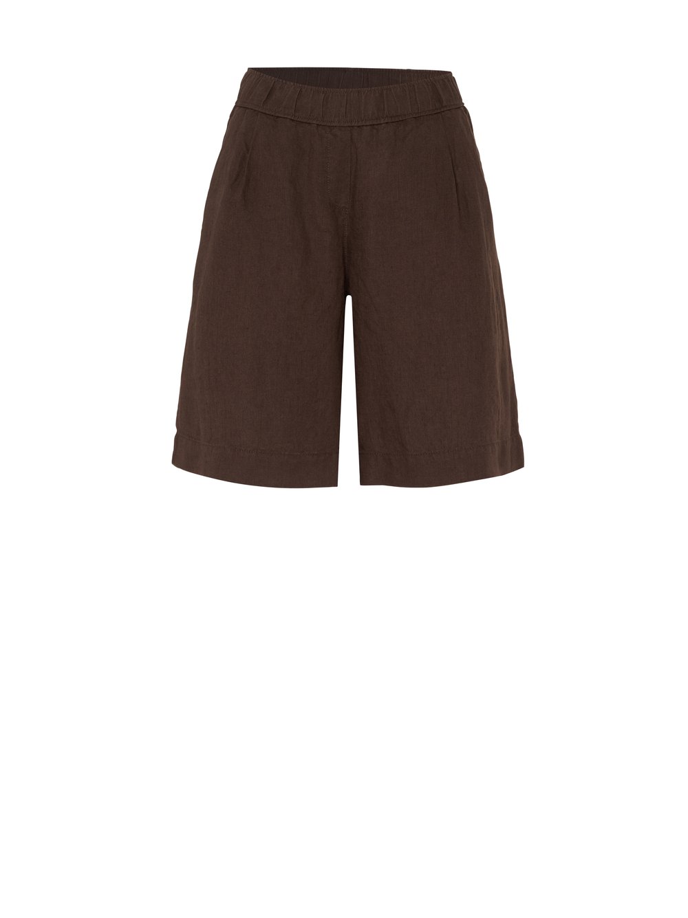 Damenshorts Pia Bermuda in dark brown, bermuda-Shorts aus Leinen, freigestellte Produktansicht
