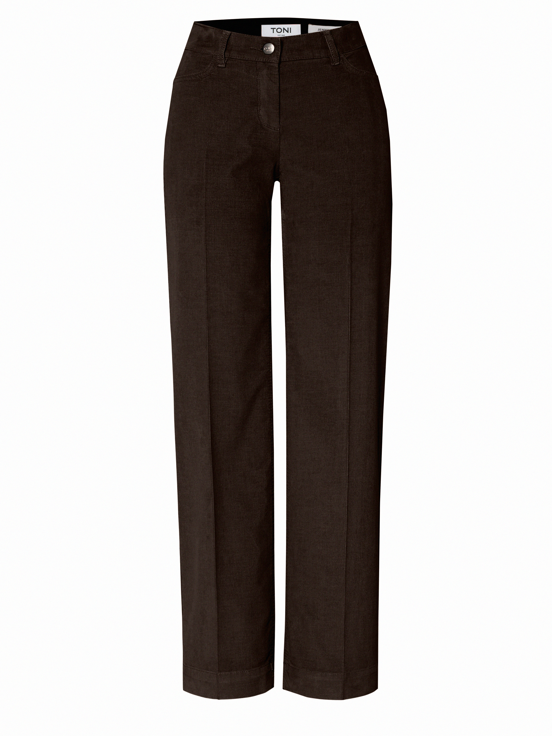 Womens trousers Jenny Wide in Dark Brown, wide-leg corduroy trousers, product view