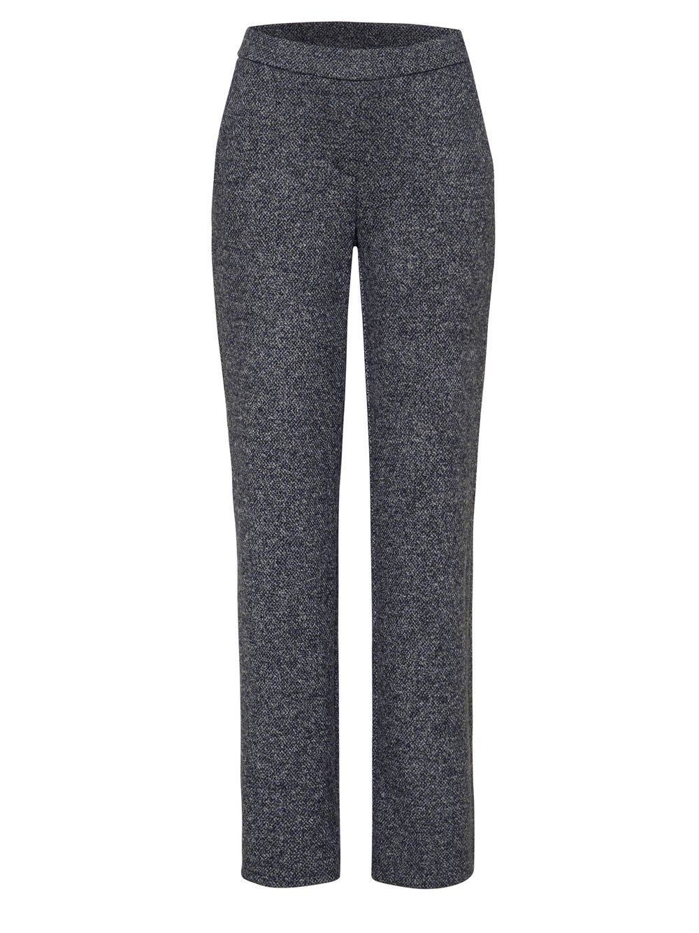 Damenhose Jenny Wide in Dark Blue, wide-Leg Hose in melierter Optik, freigestellte Produktansicht