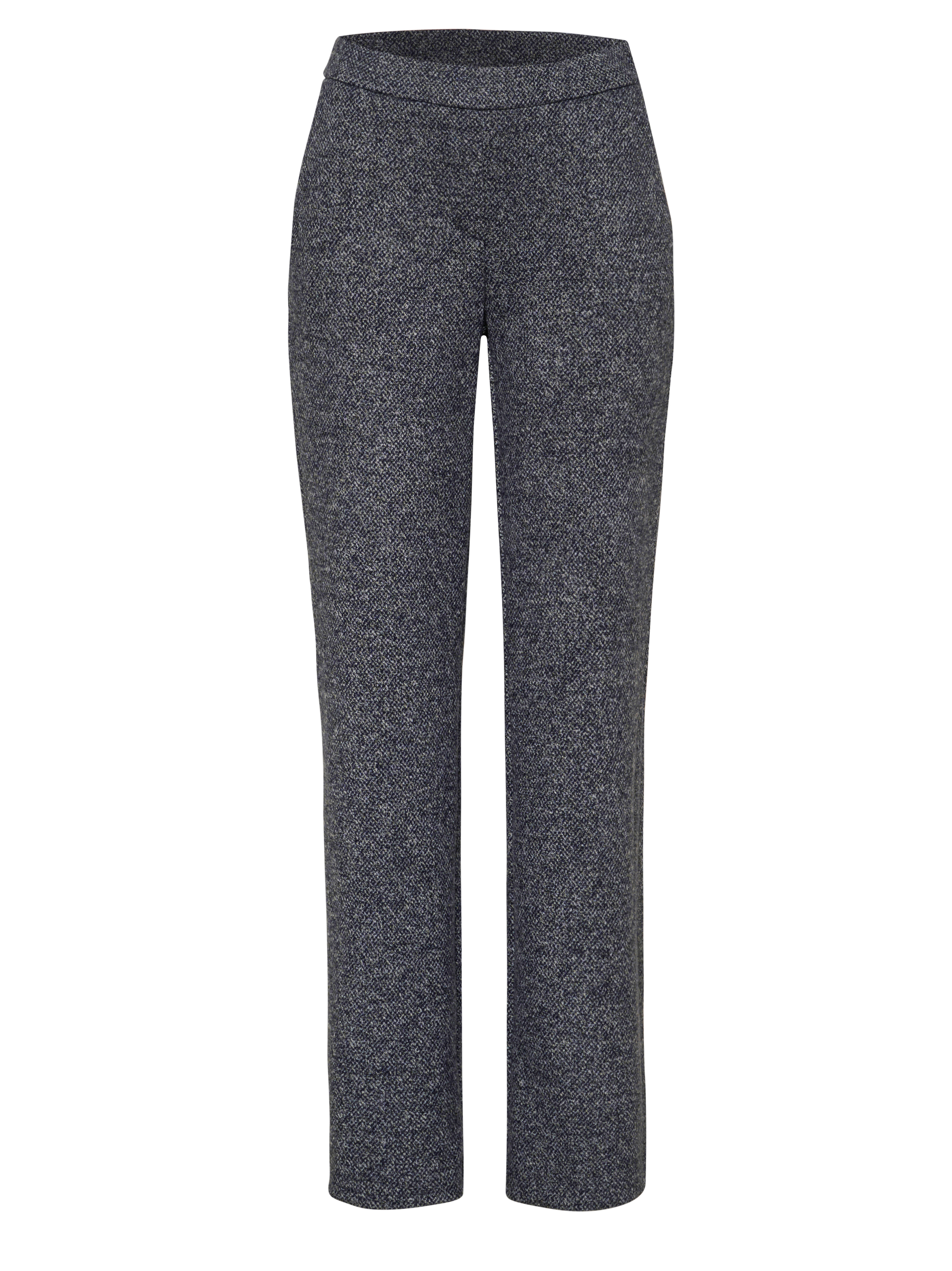 Damenhose Jenny Wide in Dark Blue, wide-Leg Hose in melierter Optik, freigestellte Produktansicht