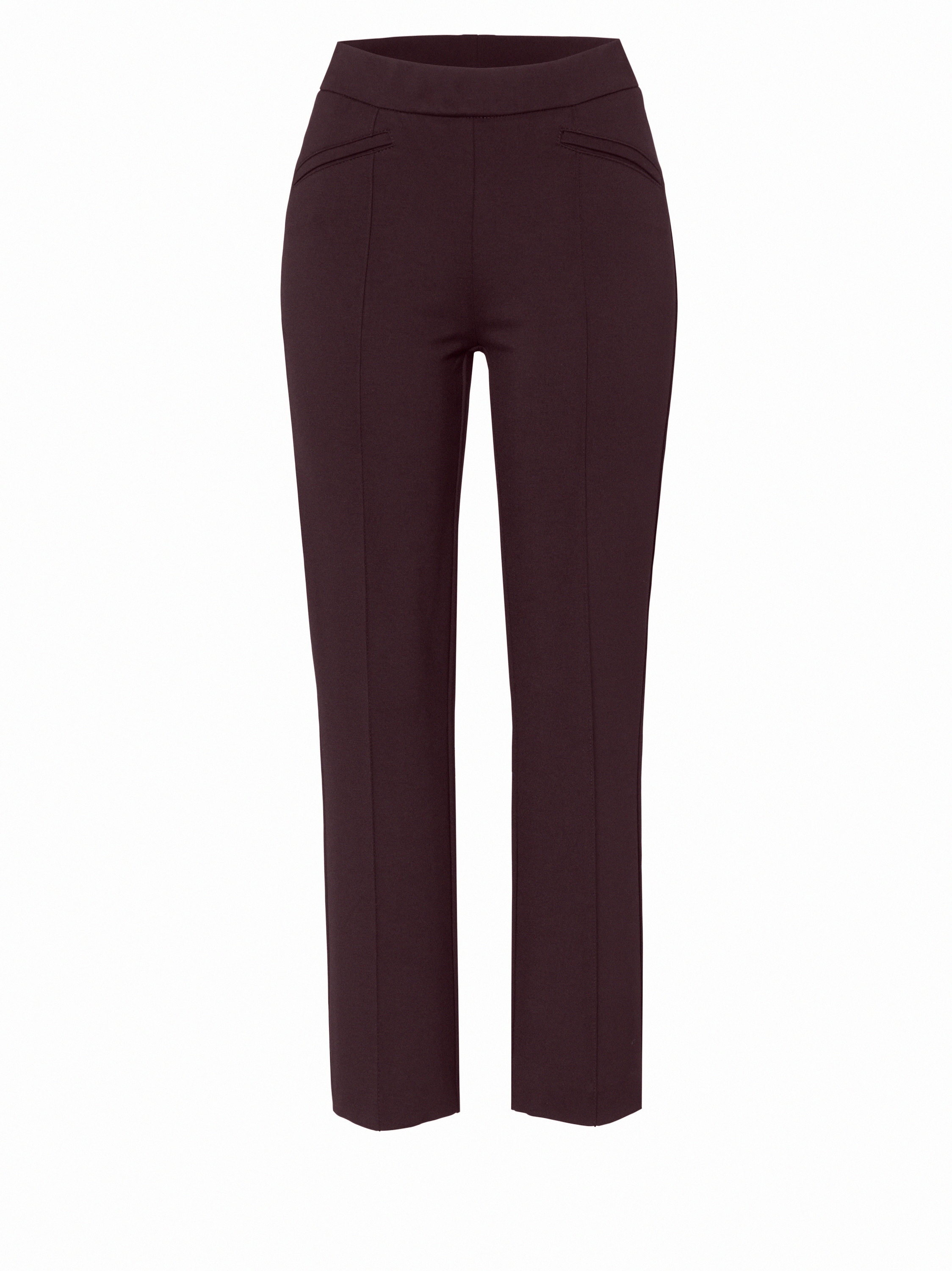Womens trousers Jenny in Bordeaux, 7/8 flared jersey trousers, product view