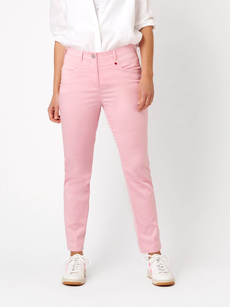 Womens trousers Meine beste Freundin 7/8 in rose, summery 7/8 pants, front view worn by model