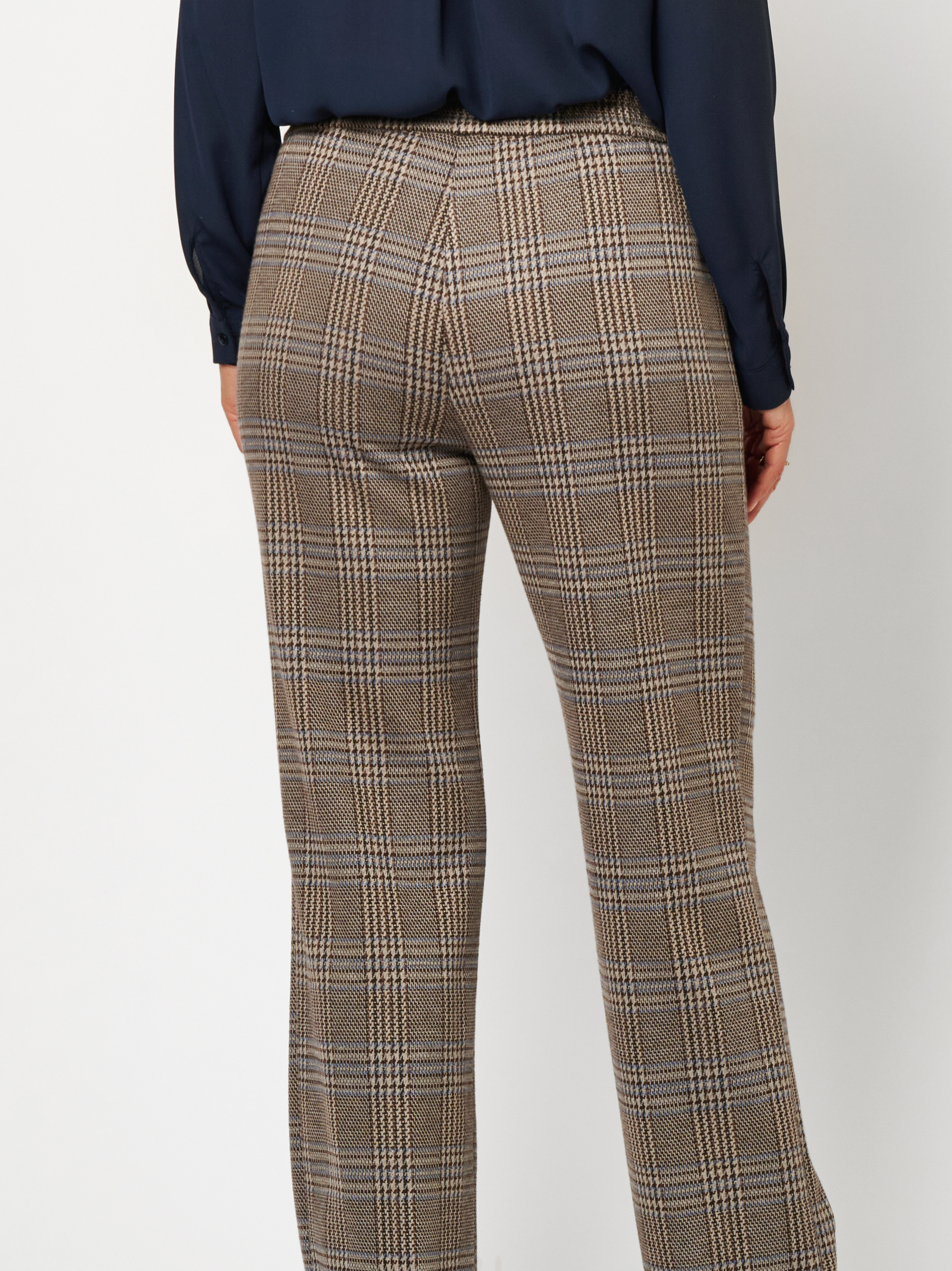 Damenhose Scarlet Wide in Braun, Weite Karohose, zweite Detailansicht