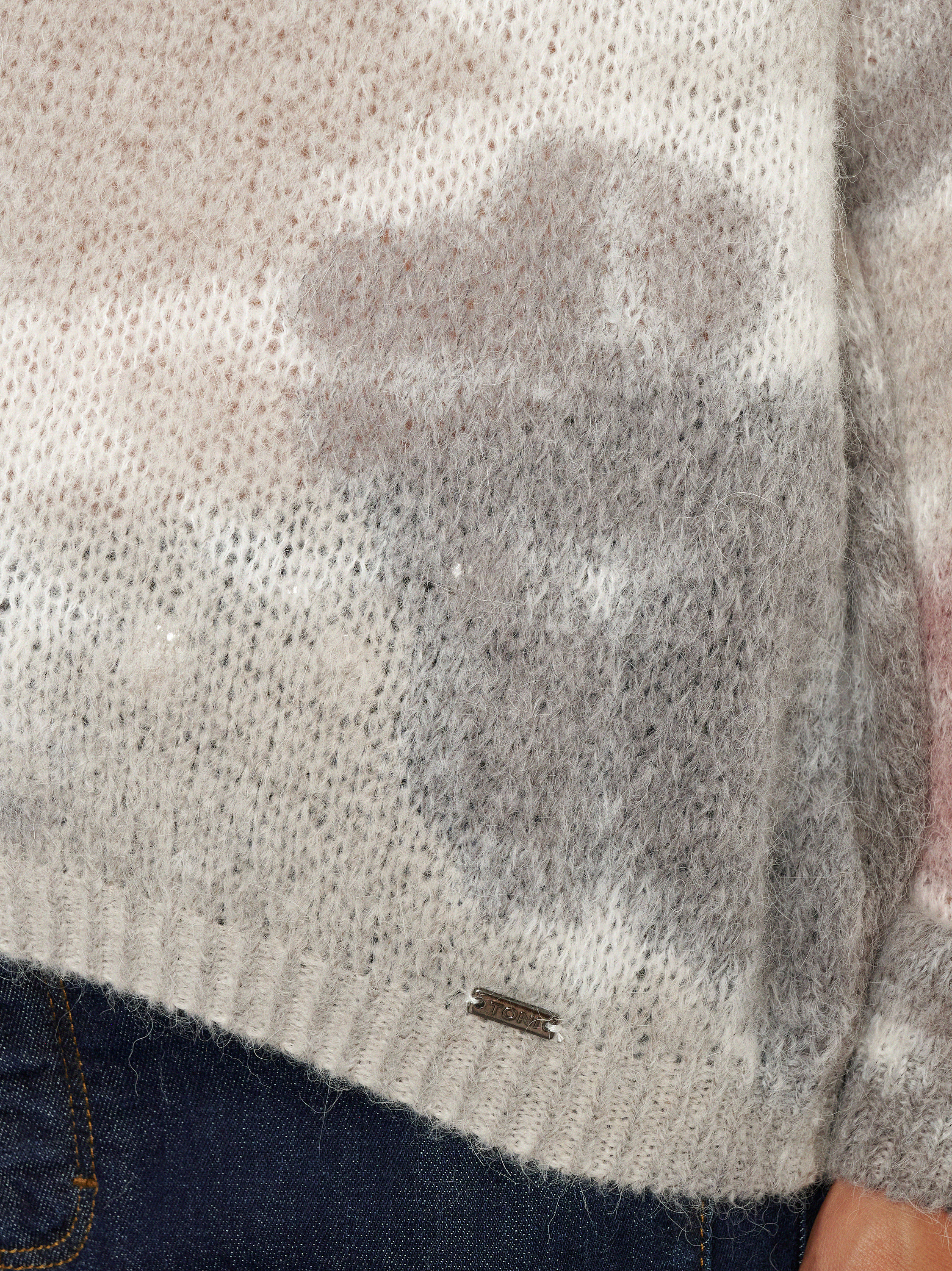 Damenpullover Golda in Dunkelbraun, Strickpullover mit Farbverlauf, zweite Detailansicht