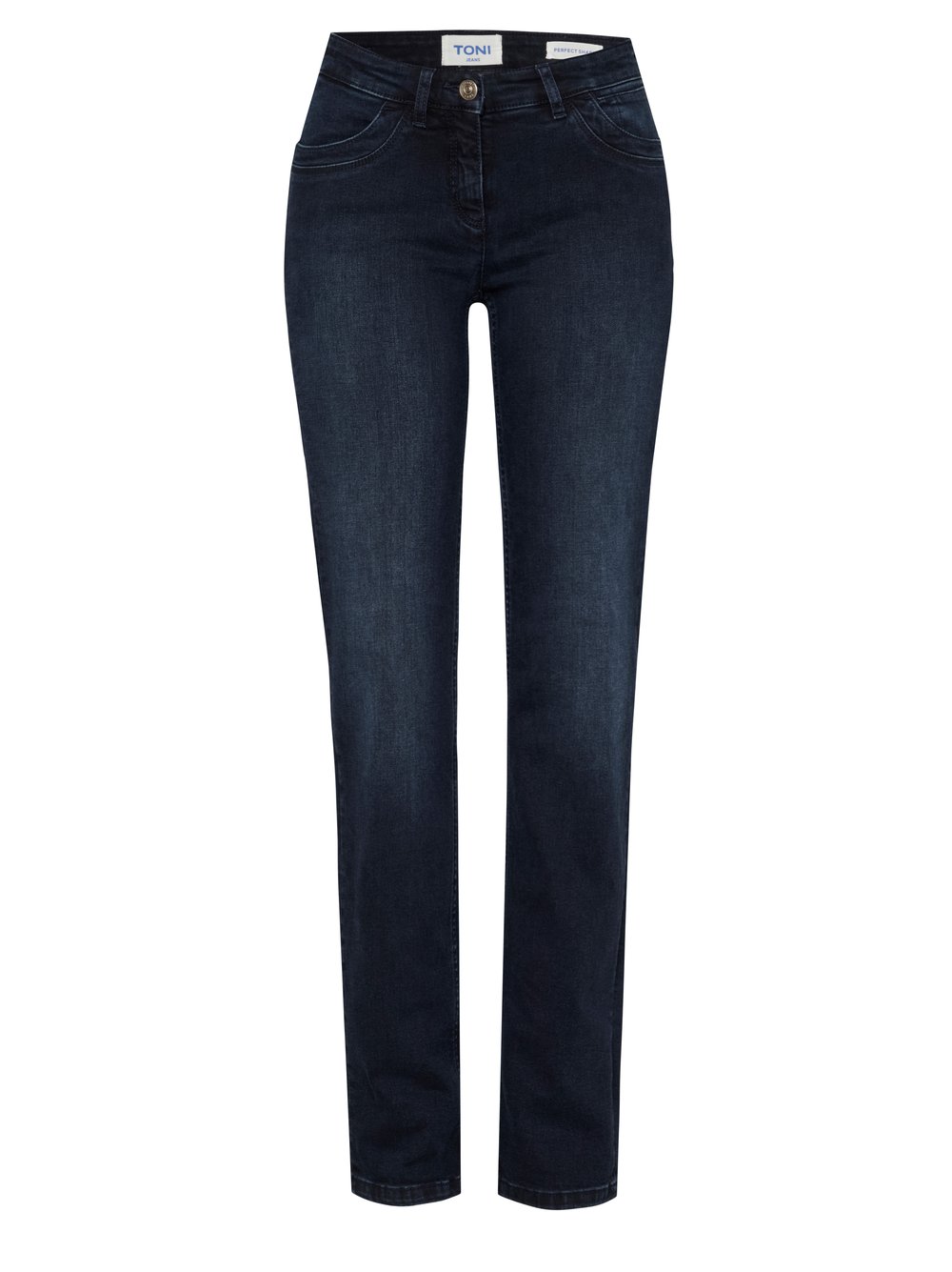 Damenjeans Perfect Shape in Dark Blue, regular-Fit Jeans mit Shapingeffekt, freigestellte Produktansicht