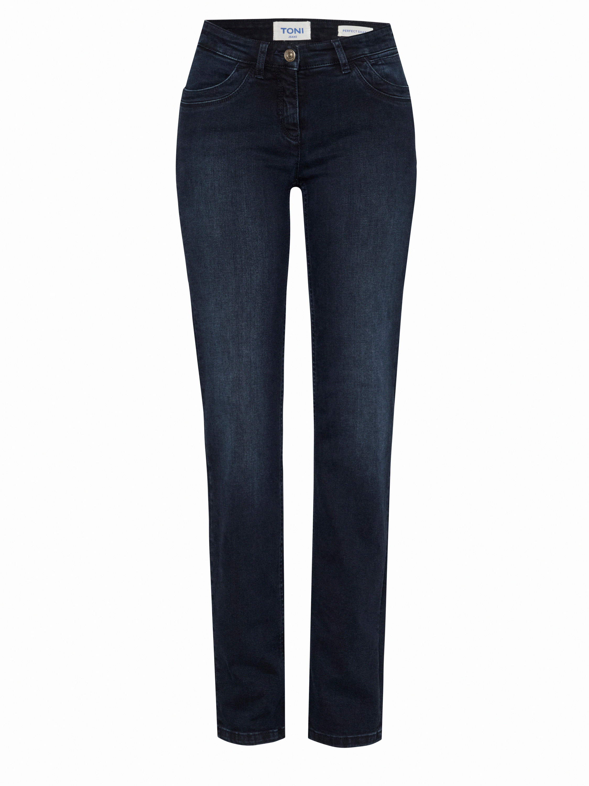 Damenjeans Perfect Shape in Dark Blue, regular-Fit Jeans mit Shapingeffekt, freigestellte Produktansicht