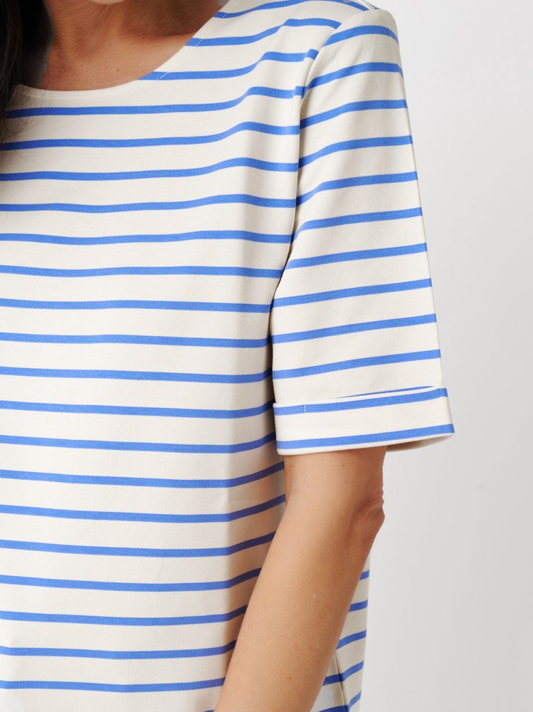 Damenshirt Dolly in blue / offwhite, streifenshirt, Detailansicht