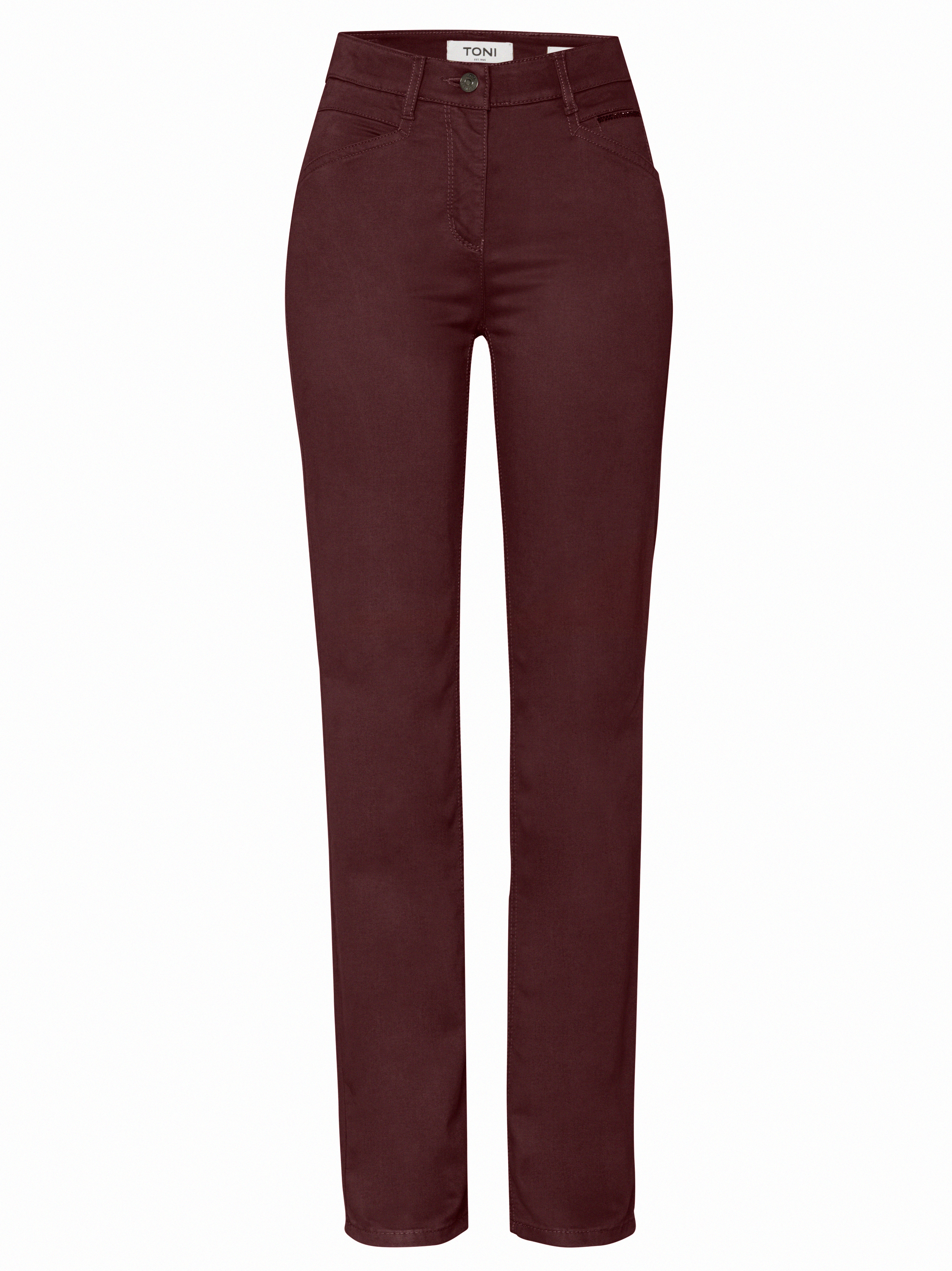 Womens trousers Be Loved in Bordeaux, regular-fit trousers with rhinestone detail, product view