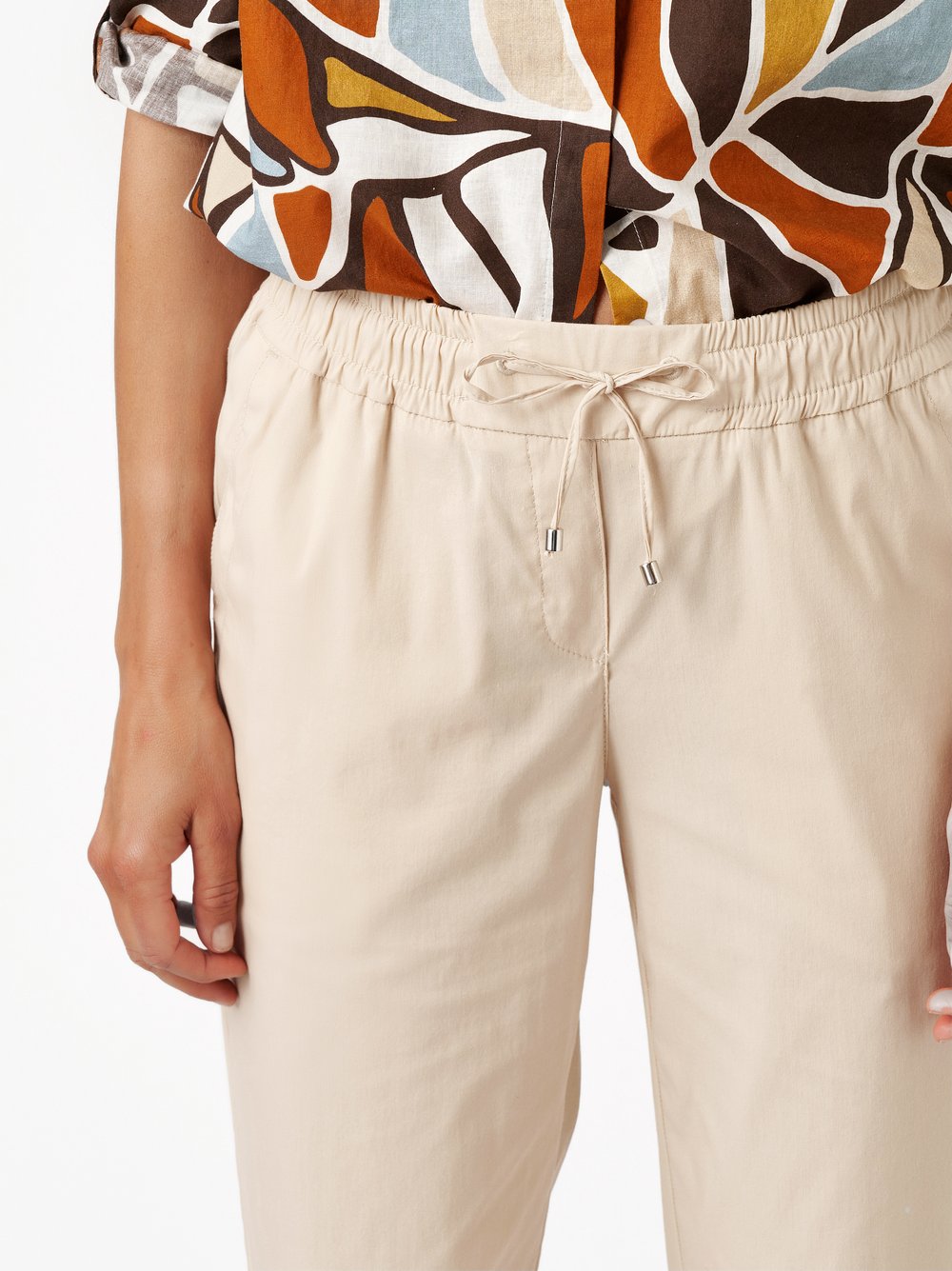 Damenhose Pia 3/4 in beige, Legere 3/4-Hose aus leichter Baumwolle, Detailansicht