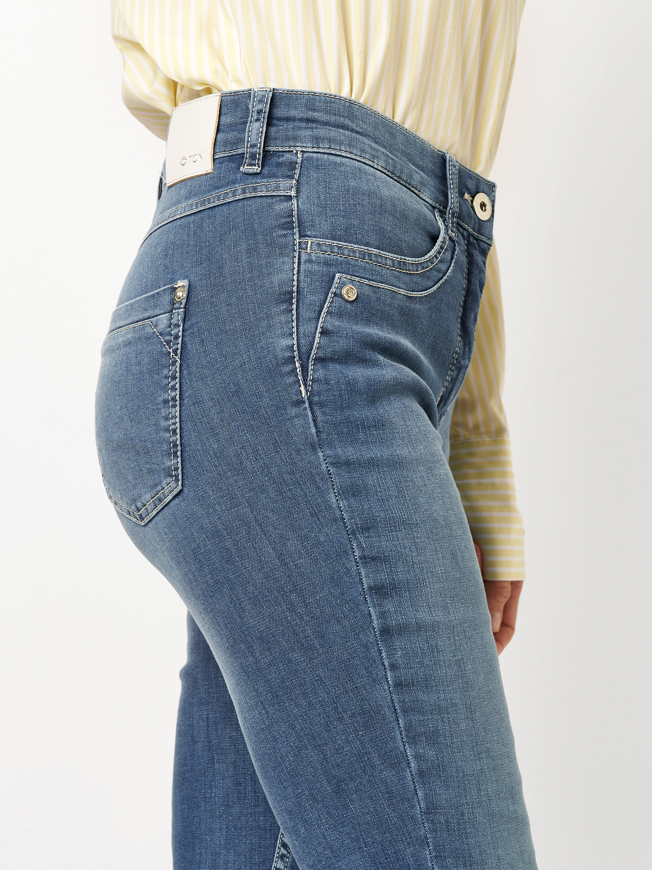 Jeans be loved mid blue Detailansicht