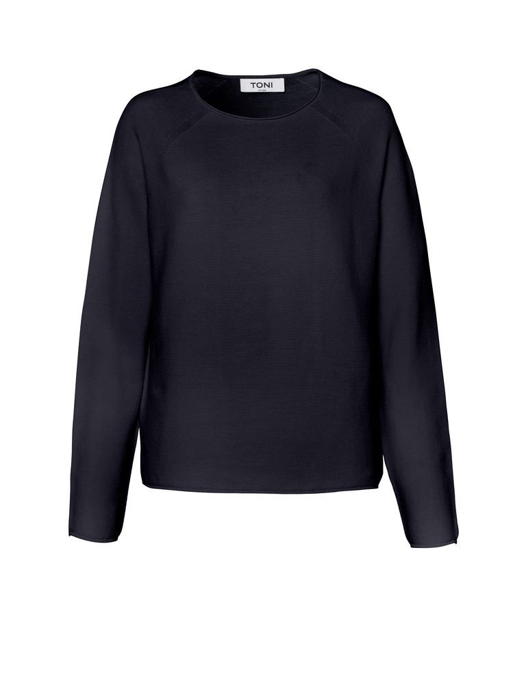 Damenpullover Summer Cosy in dark blue, luftiger Sommerpullover, freigestellte Produktansicht