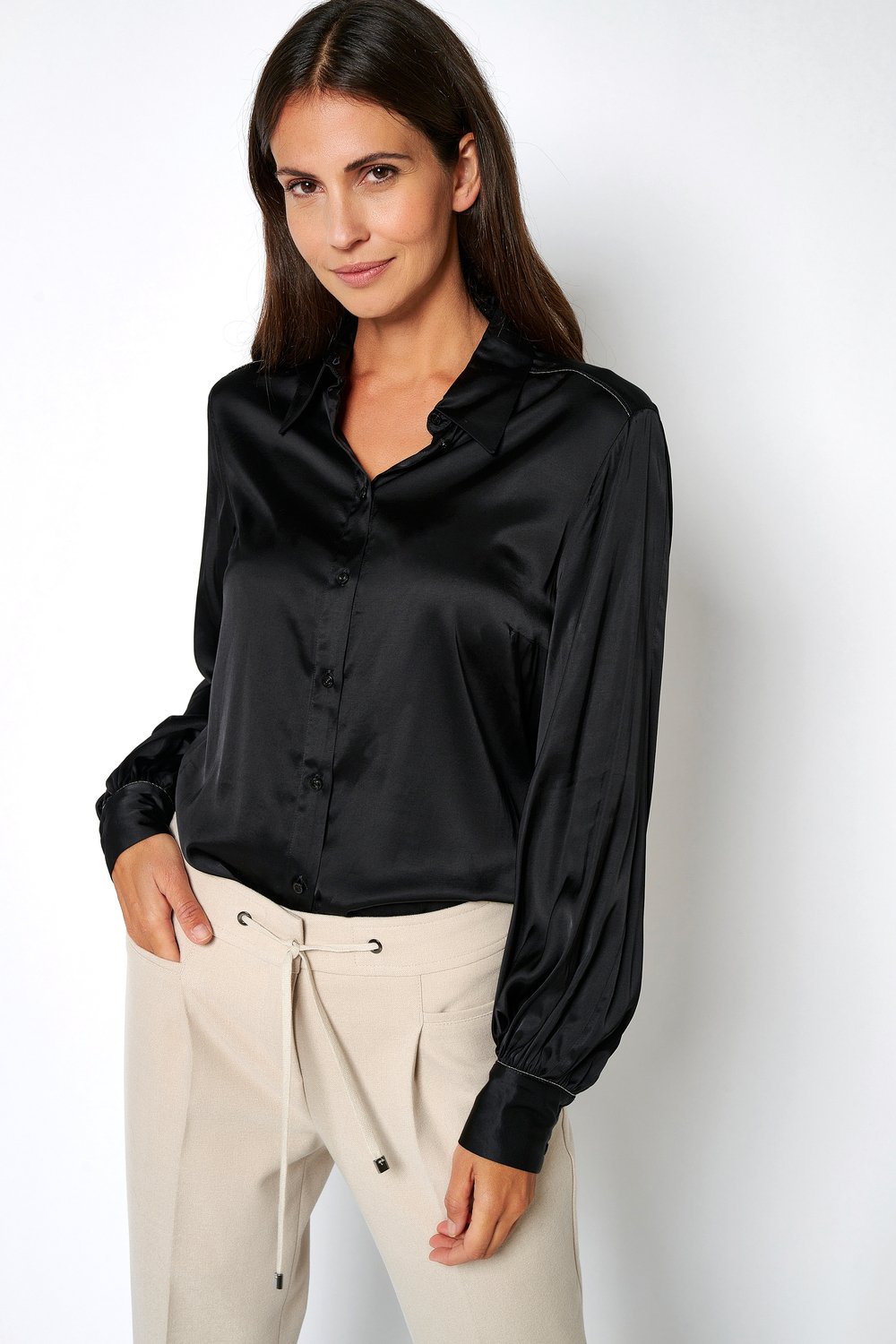 Noble satin blouse | Style »Cora« black