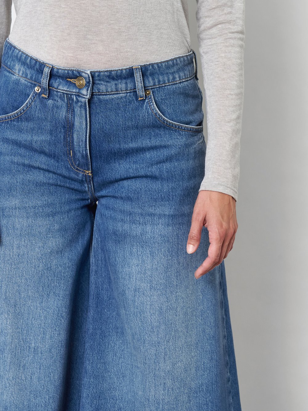 Jeans-Culotte mit authentischer Waschung | Style »Culotte« Mid Blue
