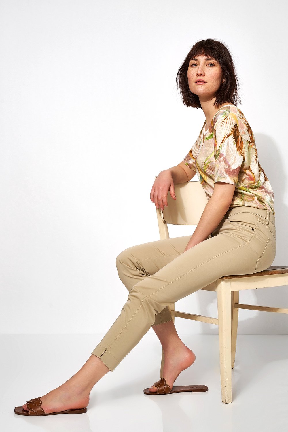 Leichte 7/8-Hose | Style »Perfect Shape« beige