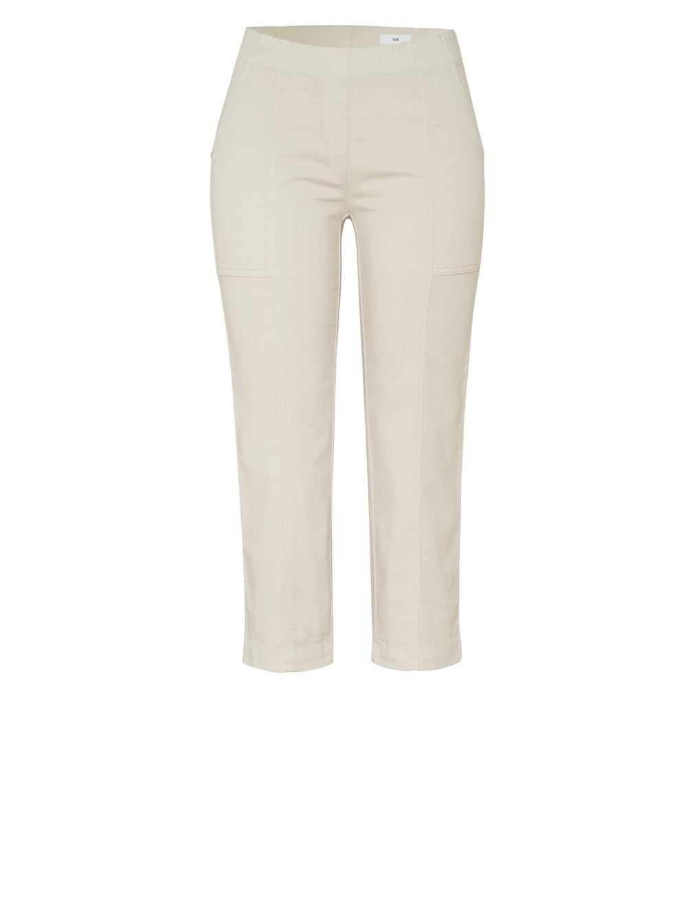 Damenhose Sue 3/4 in sand, Luftige 3/4-Jogpants mit Teilungsnaehten, freigestellte Produktansicht