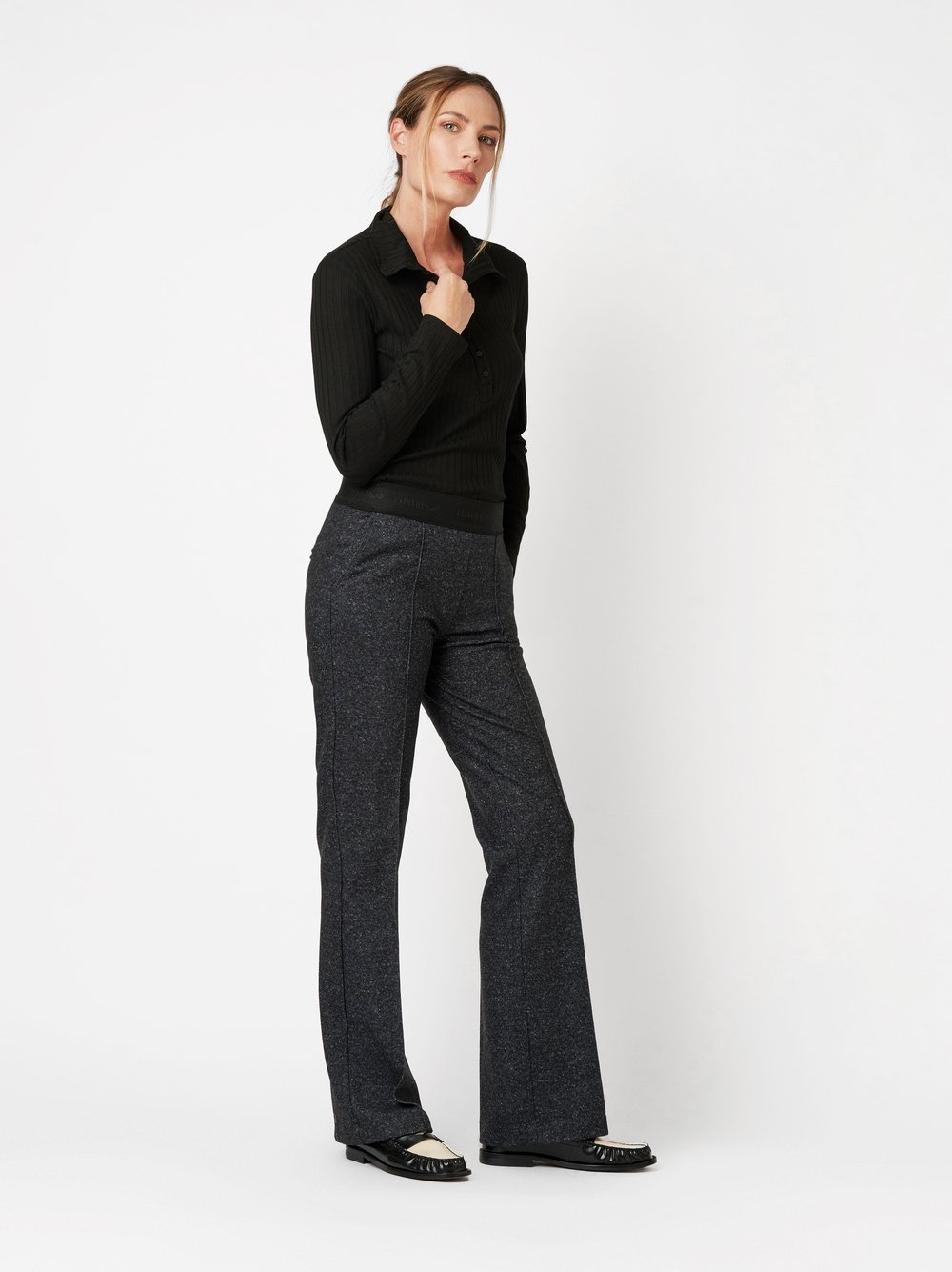 Flared in melierter Optik | Style »Jenny« anthra