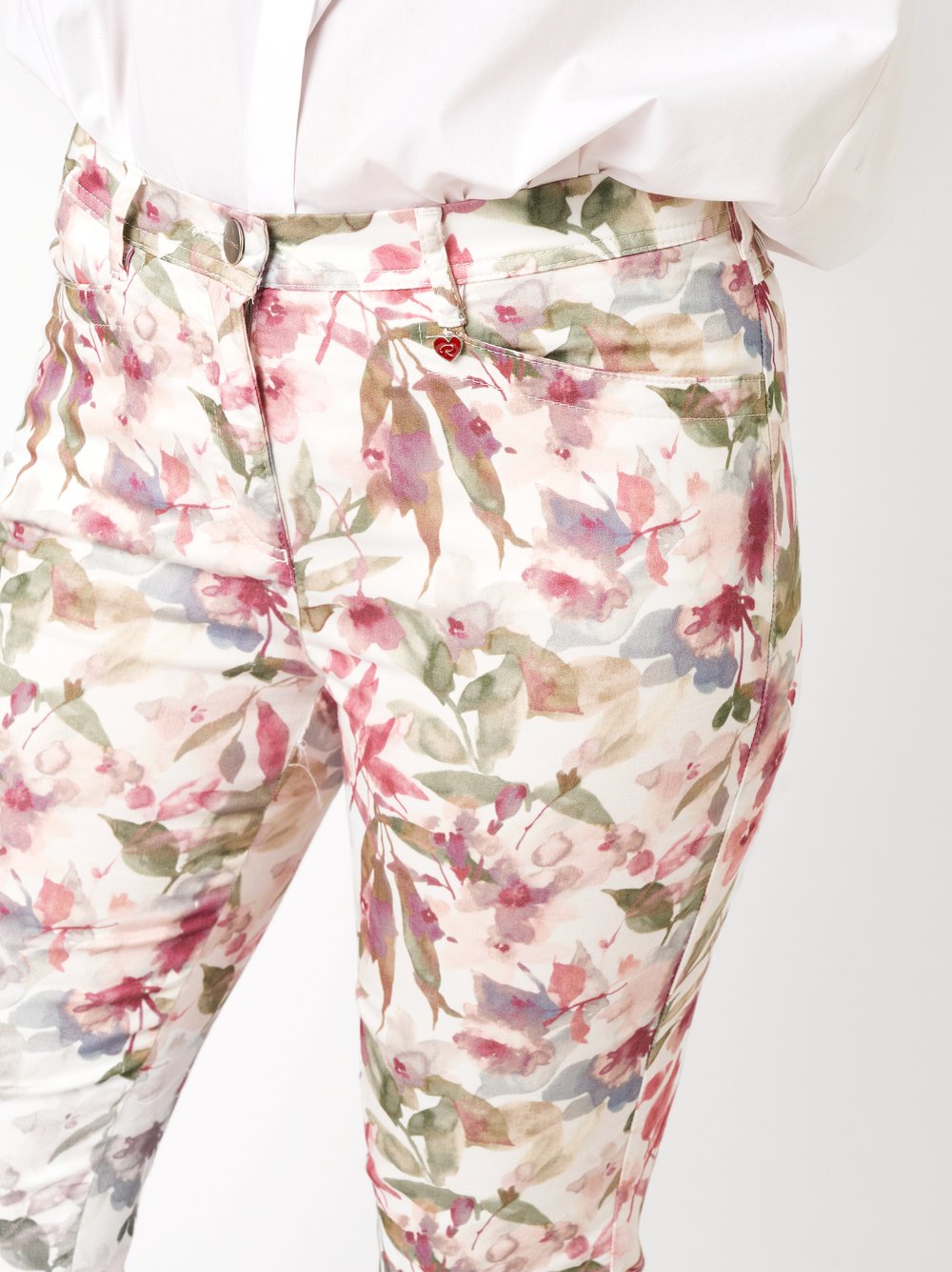 Damenhose Meine beste Freundin 3/4 in multicolour, 3/4-Hose mit Bluetenprint, Detailansicht