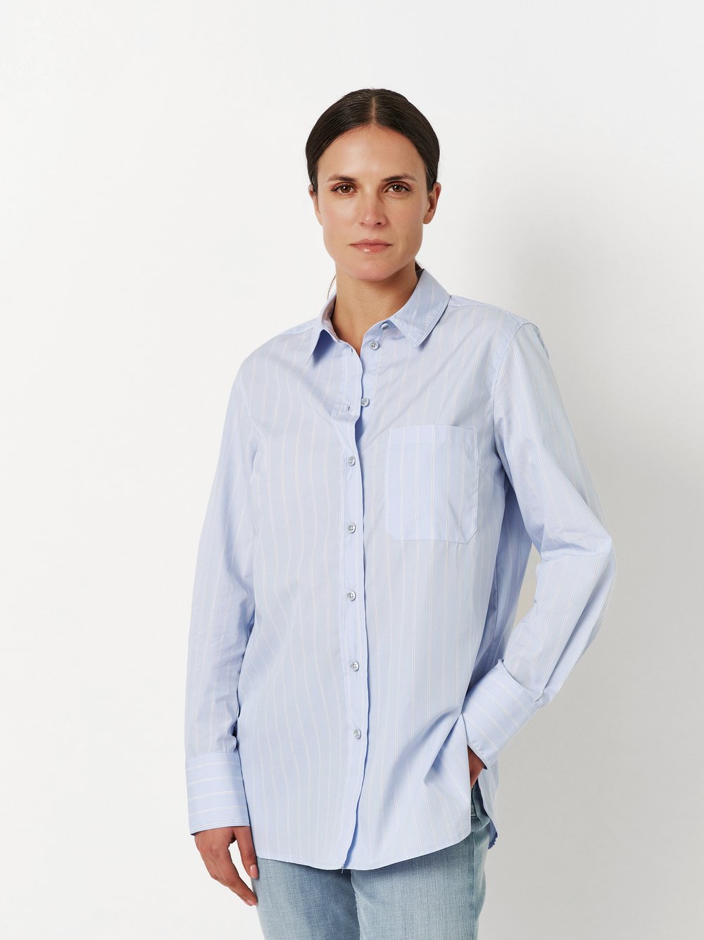 Bluse Alma light blue Vorderansicht