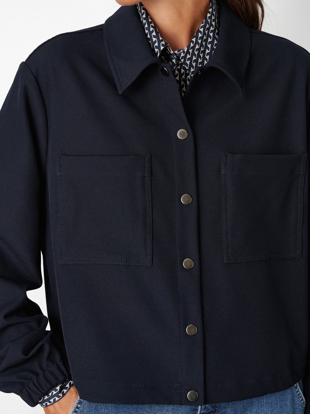 Cropped Jacket with Patch Pockets | Style »Jara« Navy