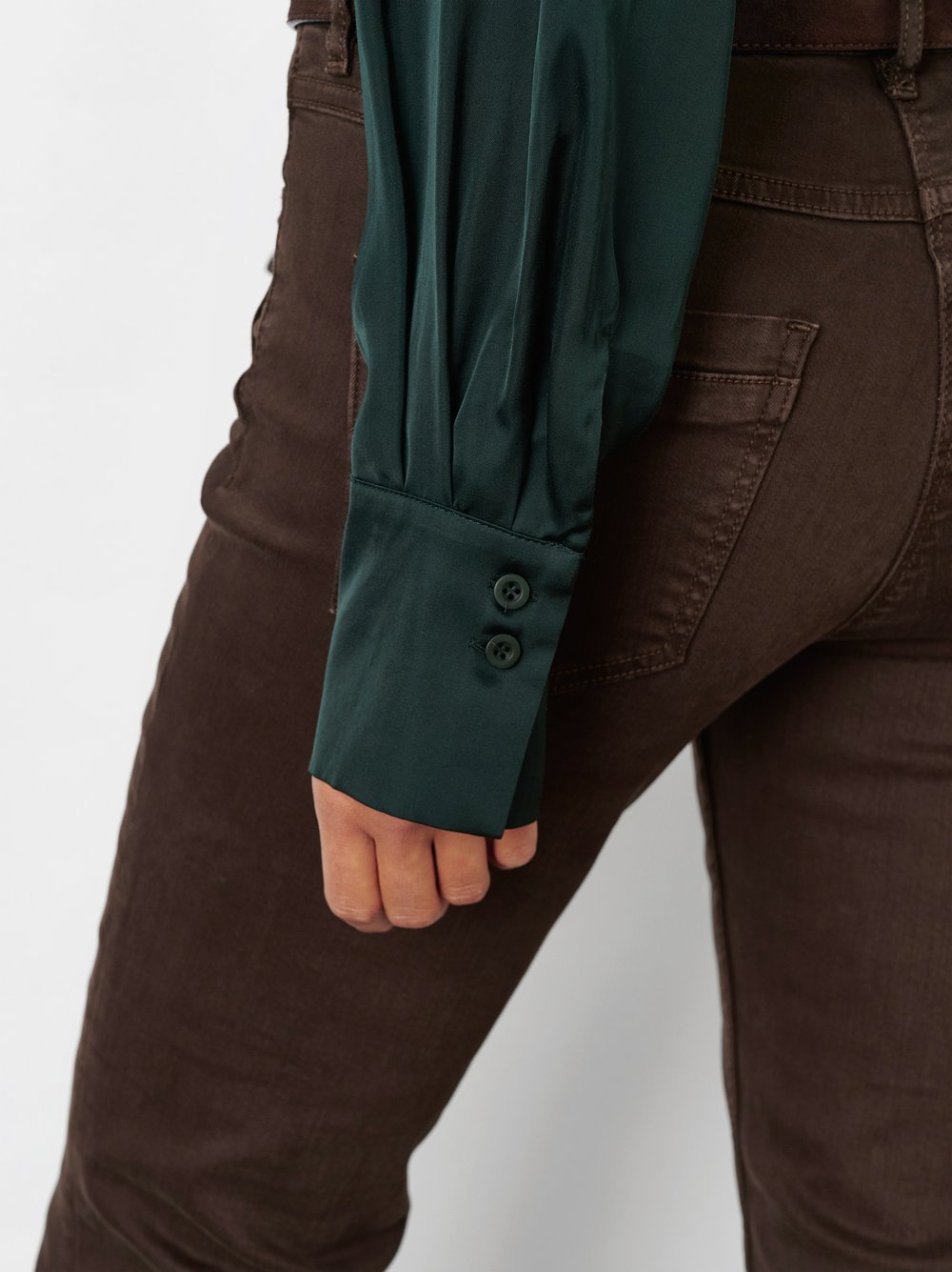 Elegant Tie-Neck Blouse | Style »Alva« Dark Green