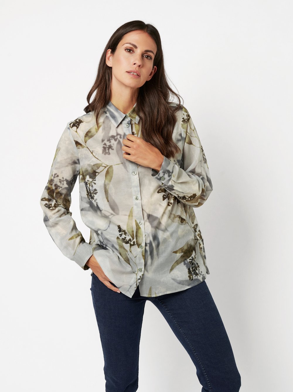 Bluse Clay nature green Vorderansicht Bluse Clay nature green Vorderansicht