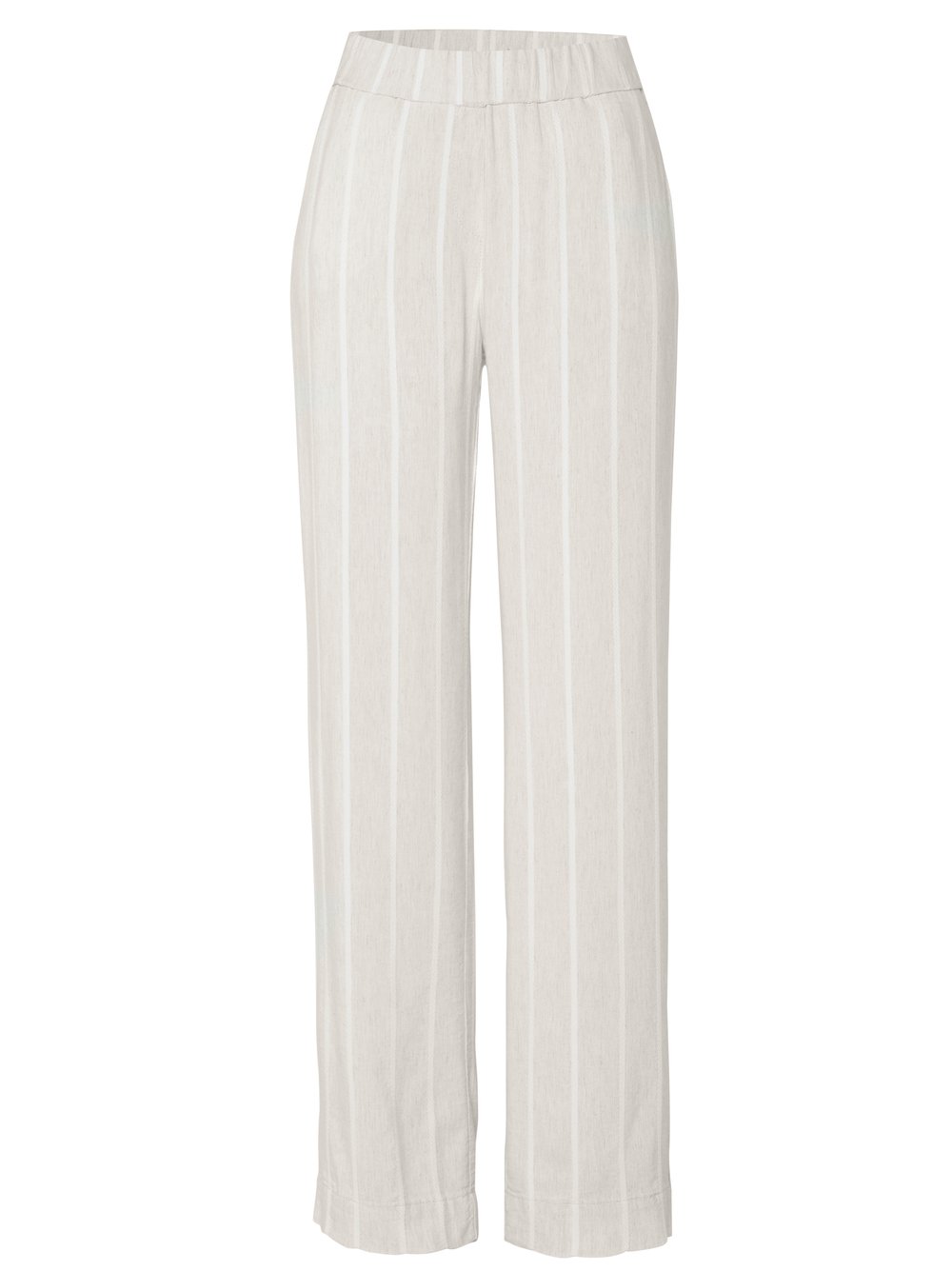 Damenhose Pia Wide in beige / offwhite, weite, gestreifte Leinenhose, freigestellte Produktansicht