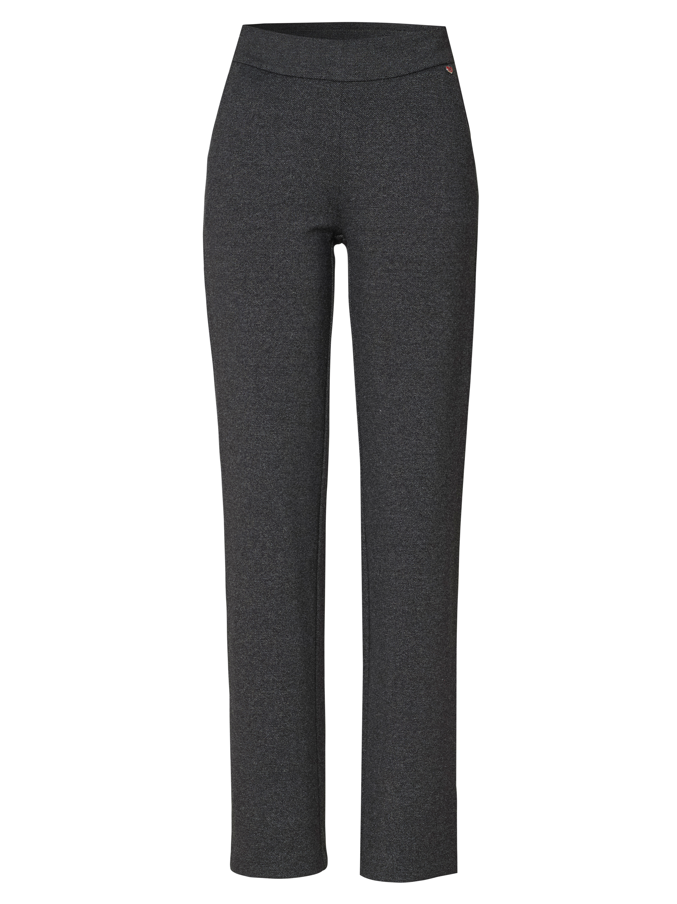 Damenhose Scarlet Wide in Anthrazit, Weite Hose in Tweed-Optik, freigestellte Produktansicht