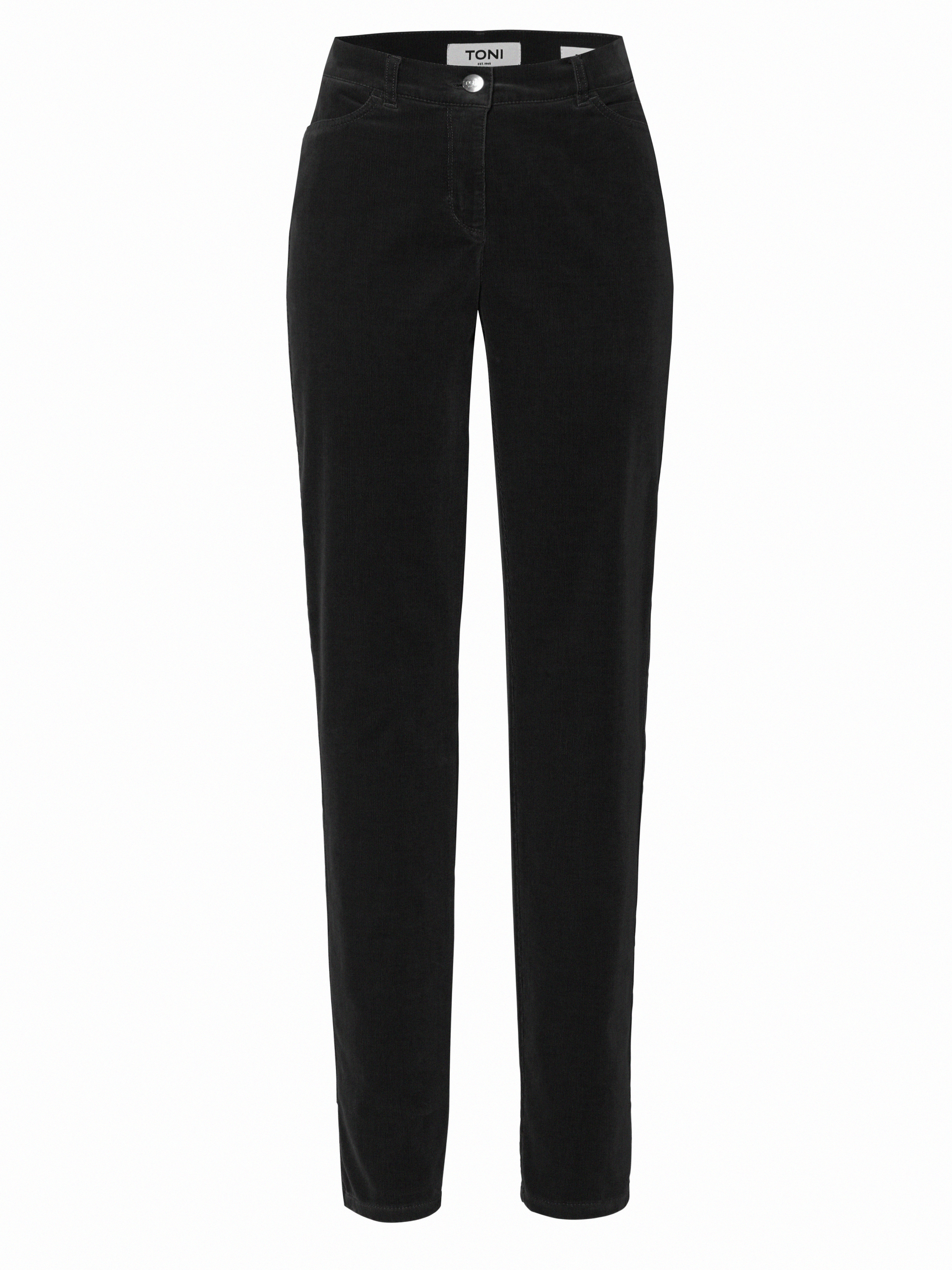 Womens trousers Be Loved in Black, high-waist corduroy trousers, product view