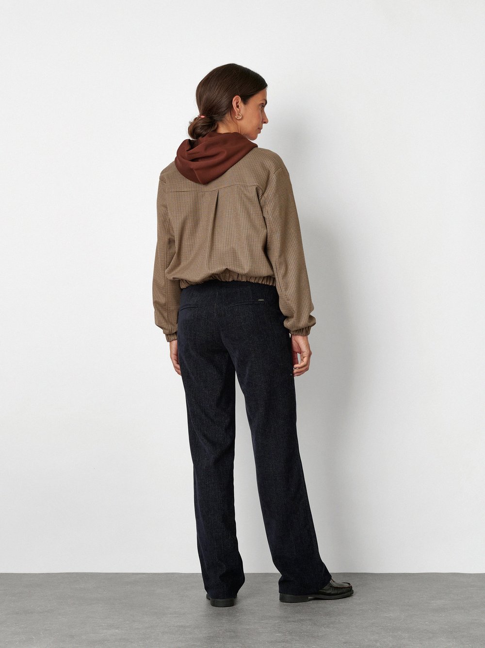 Wide-Leg Hose mit feiner Struktur | Style »Jenny Wide« Dark Blue