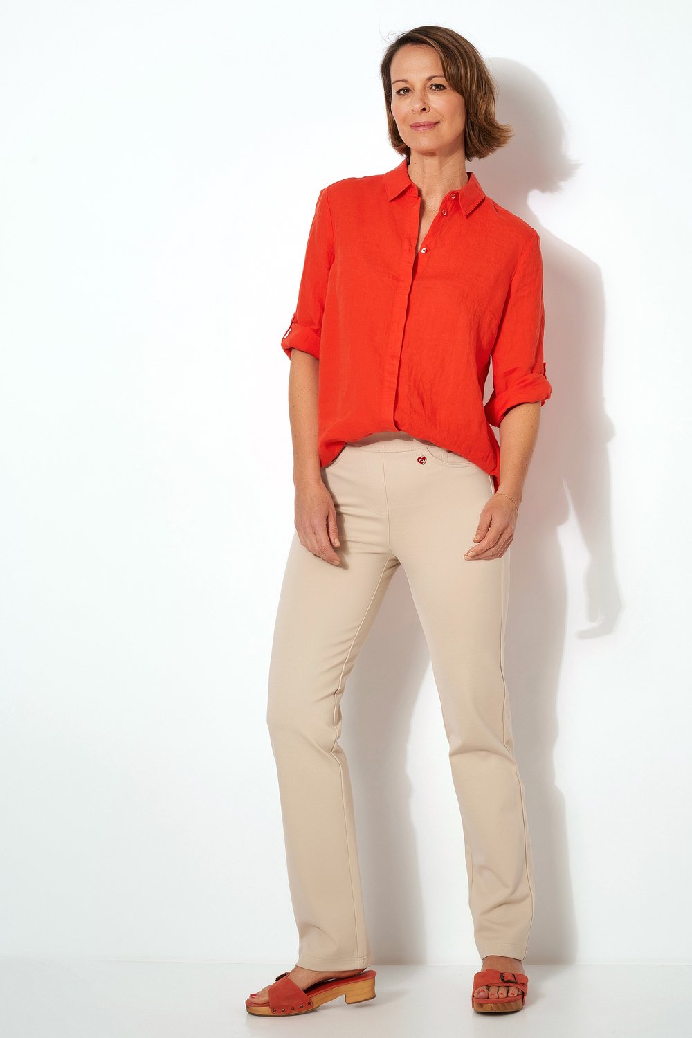 Pull-on trousers made of jersey | Style »Alice« beige